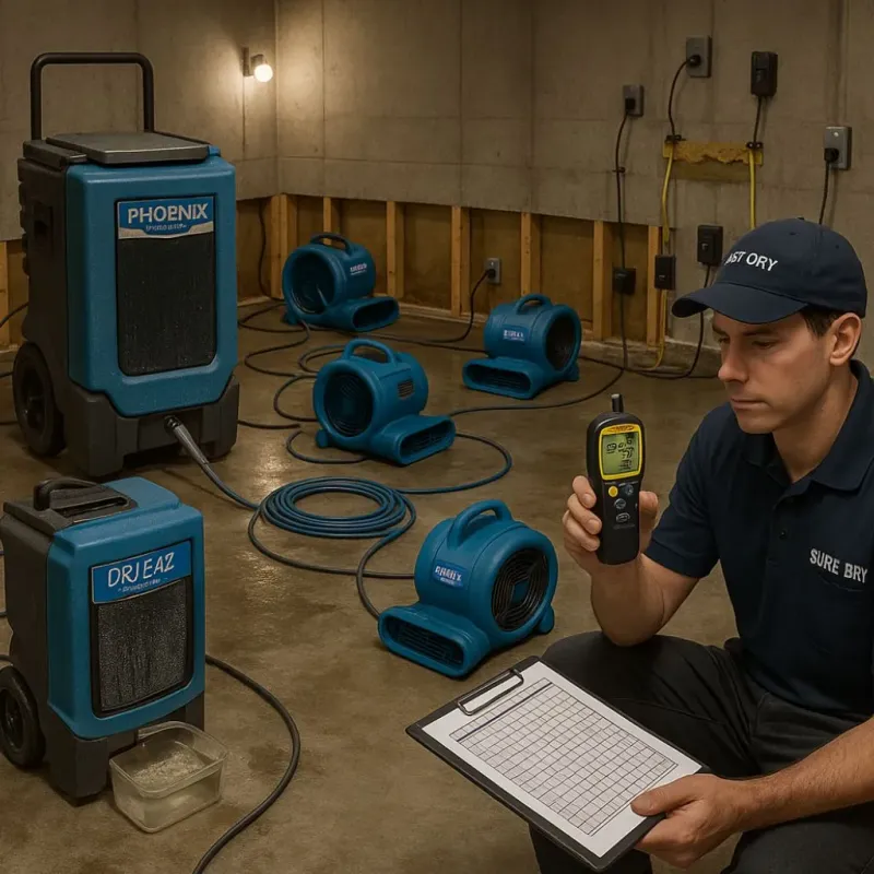 Structural Drying and Dehumidification process in Dexter, MI